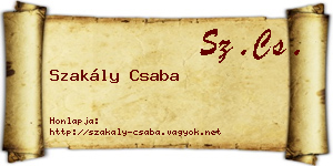 Szakály Csaba névjegykártya